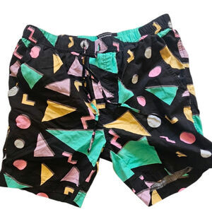 Vintage Massive MenLarge Multicolor Geometric Shorts